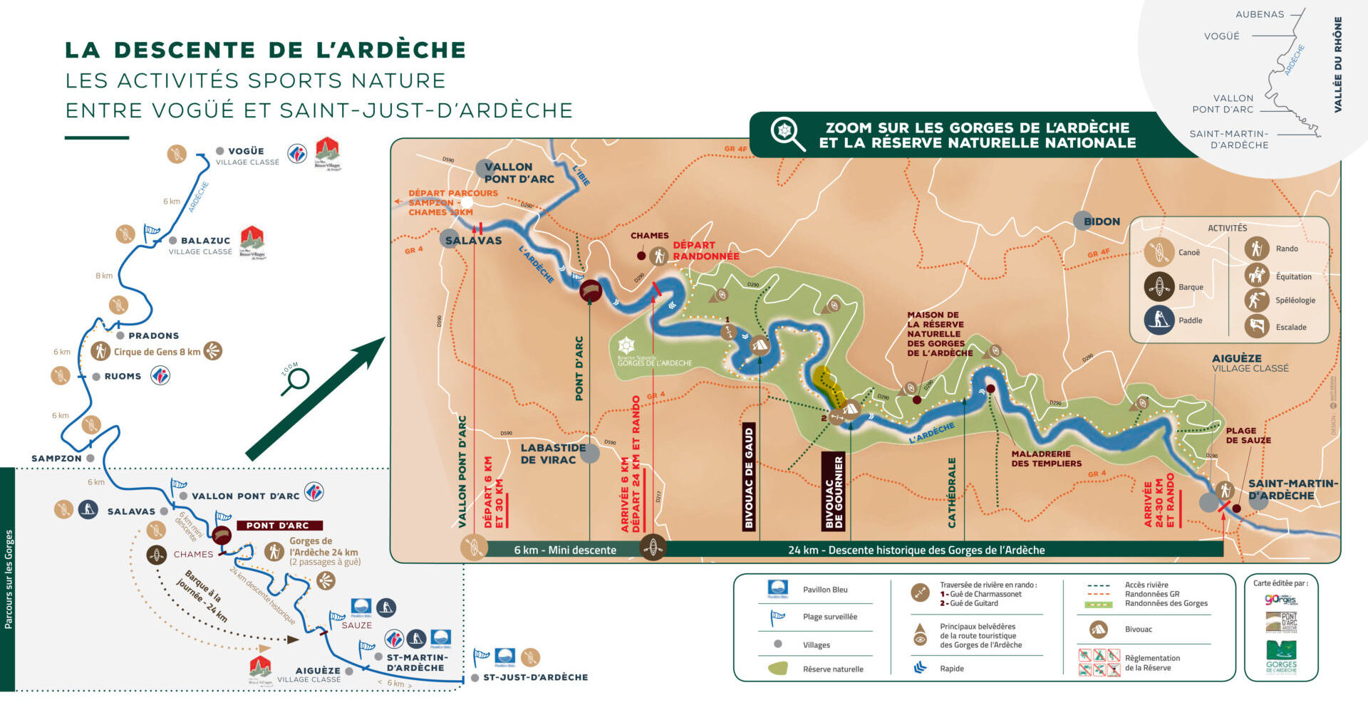 Carte rivière Ardèche